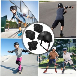 Kids 7 in 1 Helmet and Pads Set Adjustable Kids Knee Pads Elbow Pads Wrist Guards for Scooter Skateboard Roller Skating Cycling