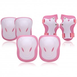 Kids Knee Pads Set 6 in 1 Protective Gear Kit Knee Elbow Pads with Wrist Guards Children Sports Safety Protection Pads for Cycling Roller Skating