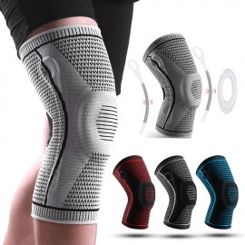 1pcs Knee Support Men Women Knee Brace with Side Stabilizers Silicone Pad Sports Knee Sleeves for Weightlifting Powerlifting Running