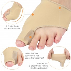 1 Pair Bunion Corrector Gel Bunion Pads Sleeves Brace Bunion Relief Big Toe Separator for Big Toe Joint Pain Relief