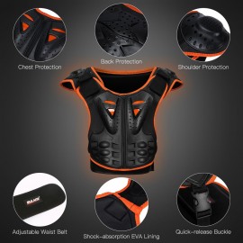 Kids Armor Vest Detachable Body Chest Spine Back Protector Vest Protective Jacket for Cycling Skating Skiing Skateboarding