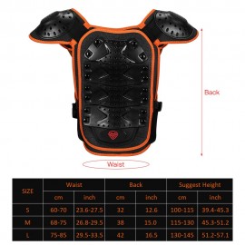 Kids Armor Vest Detachable Body Chest Spine Back Protector Vest Protective Jacket for Cycling Skating Skiing Skateboarding