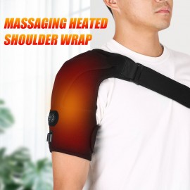 Portable Massaging Heated Shoulder Wrap Brace Heating Infrared Pad Strap Shoulder Sleeve with UK/US/EU Adapter