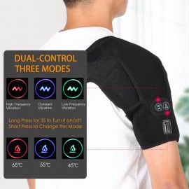 Portable Massaging Heated Shoulder Wrap Brace Heating Infrared Pad Strap Shoulder Sleeve with UK/US/EU Adapter