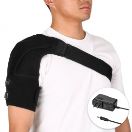 Portable Massaging Heated Shoulder Wrap Brace Heating Infrared Pad Strap Shoulder Sleeve with UK/US/EU Adapter