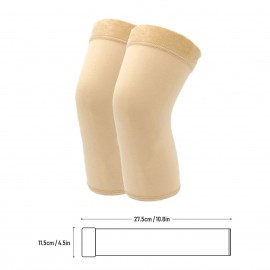 Pair of Knee Warmers Thermal Elastic Non-Slip Braces Protector Knee Pad Sleeve for Women