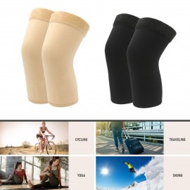 Pair of Knee Warmers Thermal Elastic Non-Slip Braces Protector Knee Pad Sleeve for Women