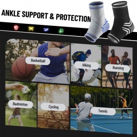 Ankle Brace Adjustable Support Elastic Strap for Basketball Cycling Sport Protection