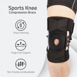 Sport Brace Adjustable Knee Band Knee Protective Bandage with Side Metal Stabilizer