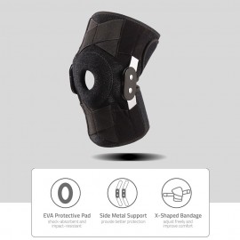 Sport Brace Adjustable Knee Band Knee Protective Bandage with Side Metal Stabilizer