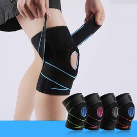 Sports Knee Brace Adjustable Knee Band Knee Protective Bandage with Spring Support