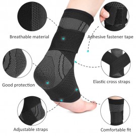 1pc Ankle Support Brace Breathable Adjustable Ankle Sleeve Wrap for Sprains Injury Recovery