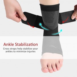 1pc Ankle Support Brace Breathable Adjustable Ankle Sleeve Wrap for Sprains Injury Recovery