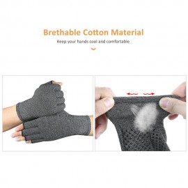 Anti-slip Fingerless Arthritis Gloves Carpal Tunnel Gloves for Computer Typing Pain Relief