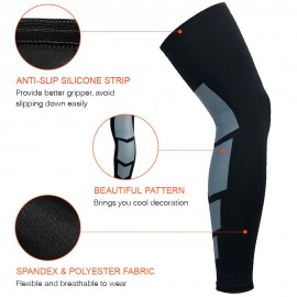 1pc Full Leg Knee Sleeve Men Women Long Leg Sleeve Protective Leg Brace for Sport Basketball Cycling Football