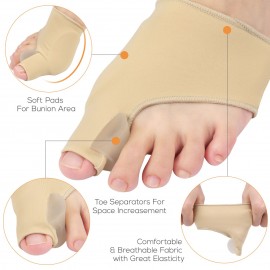 2 Pairs Bunion Corrector Gel Bunion Pads Sleeves Brace Bunion Relief Big Toe Separator for Big Toe Joint Pain Relief