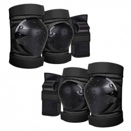 6Pcs/Set 2 Wrist Guards + 2 Elbow Pads + 2 Knee Pads Thicken Shell Impact Resistance All-around Protection for Children Adults Outdoor Sports