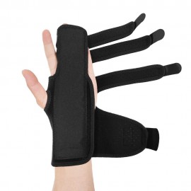 Finger Guards with Removable Splint Finger Support Brace Two or Three Fingers Stabilizer Adjustable Full Finger or Hand Brace for Home Work Sleep Pain Relief Left Hand