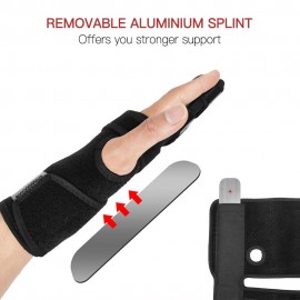 Finger Guards with Removable Splint Finger Support Brace Two or Three Fingers Stabilizer Adjustable Full Finger or Hand Brace for Home Work Sleep Pain Relief Left Hand