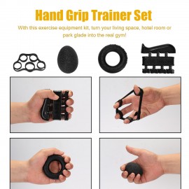 5 Pieces Hand Grip Trainer Set Finger Resistance Band Rubber Ring Grips Fingers Exerciser Ball