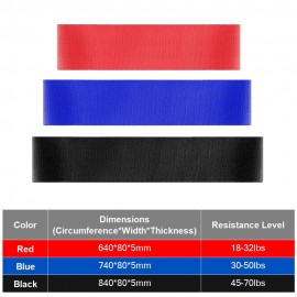 3 PCS Sports Exercise Resistance Loop Bands Set Elastic Band Set for Yoga Home Gym Training