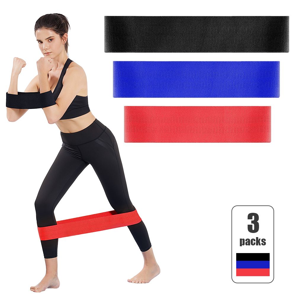 3 PCS Sports Exercise Resistance Loop Bands Set Elastic Band Set for Yoga Home Gym Training