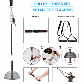 Fitness DIY Pulley Cable Machine Attachment System Lifting Arm Hand Strength Training Leg Tendon Stretching Equipment