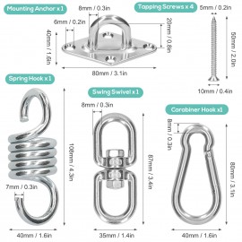 Heavy Duty Swing Hanger Kit Spring Hook Swing Swivel Mounting Anchor Carabiner Hanging Kit