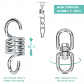 Heavy Duty Swing Hanger Kit Spring Hook Swing Swivel Mounting Anchor Carabiner Hanging Kit