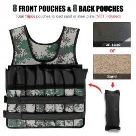 Adjustable Weighted Vest 20KG Max Loading for Exercises Fitness Muscle Building Weight Loss Running