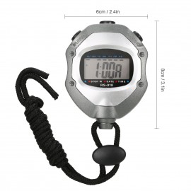 Waterproof Stopwatch Digital Handheld LCD Timer Chronograph Sports Counter with Strap for Swimming Running Football Training