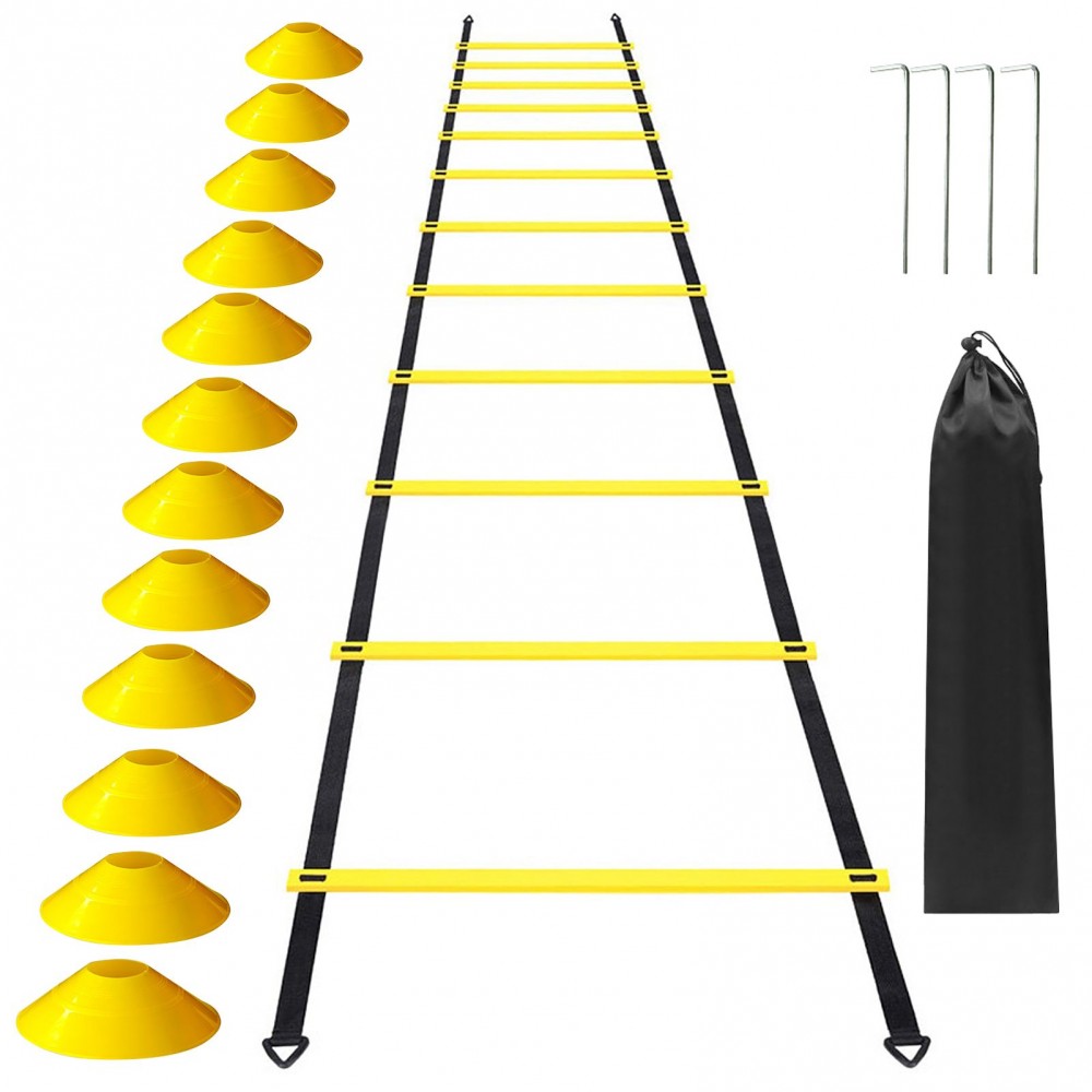 12 Rung Agility Speed Ladder Set 19.7ft for for Soccer Football Fitness Training