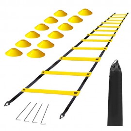 12 Rung Agility Speed Ladder Set 19.7ft for for Soccer Football Fitness Training