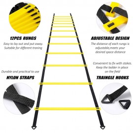 12 Rung Agility Speed Ladder Set 19.7ft for for Soccer Football Fitness Training