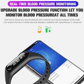 M3 Heart Rate Blood Pressure Monitoring Smart Sports Bracelet BT Touch Screen MultiFunctional Watch