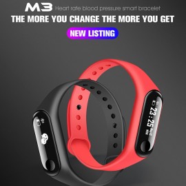 M3 Heart Rate Blood Pressure Monitoring Smart Sports Bracelet BT Touch Screen MultiFunctional Watch