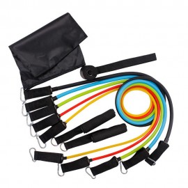 11pcs Fitness Puller Set Resistance Belt Kit Multifunctional Exercise Elastics Tubes for Training Gym Bodybuilding Sport Workout