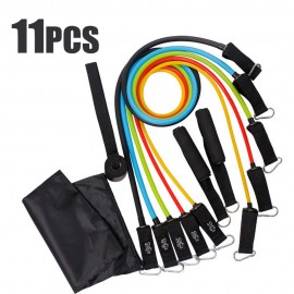 11pcs Fitness Puller Set Resistance Belt Kit Multifunctional Exercise Elastics Tubes for Training Gym Bodybuilding Sport Workout