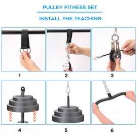 Fitness DIY Pulley Cable Machine Attachment System Lifting Arm Hand Strength Training Leg Tendon Stretching Equipment